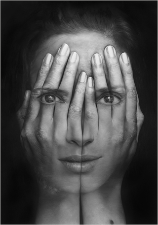 Illustration for article titled Hyper-realistic paintings look like huge double-exposure photos